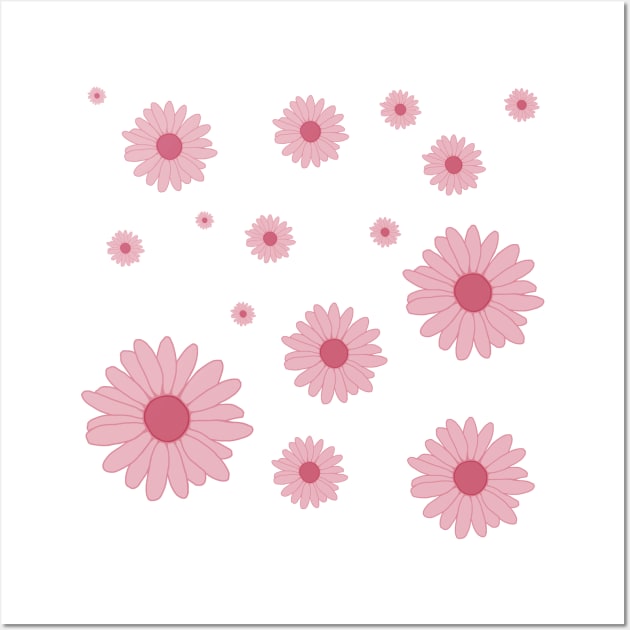 Happy Girly Pink Flower Pattern Wall Art by Art by Deborah Camp